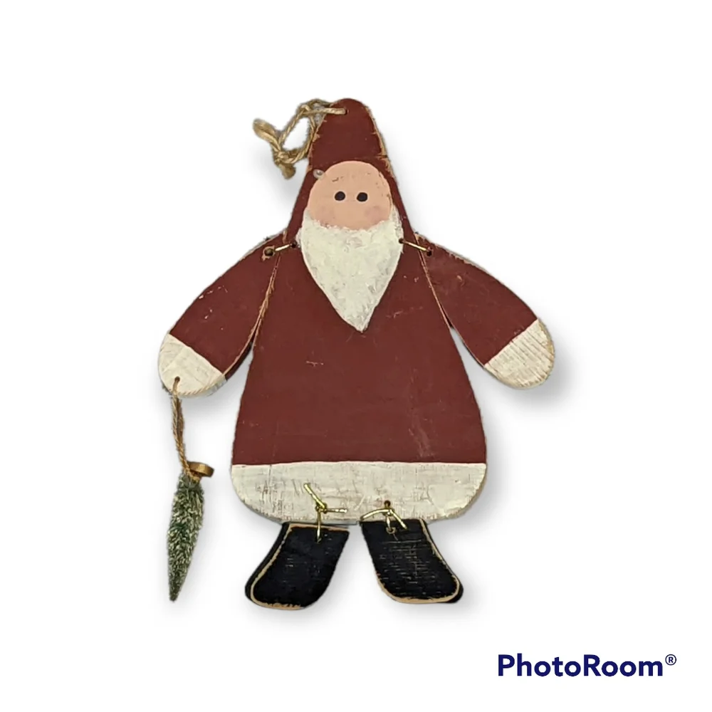 Primative Rustic Handmade Hanging Santa